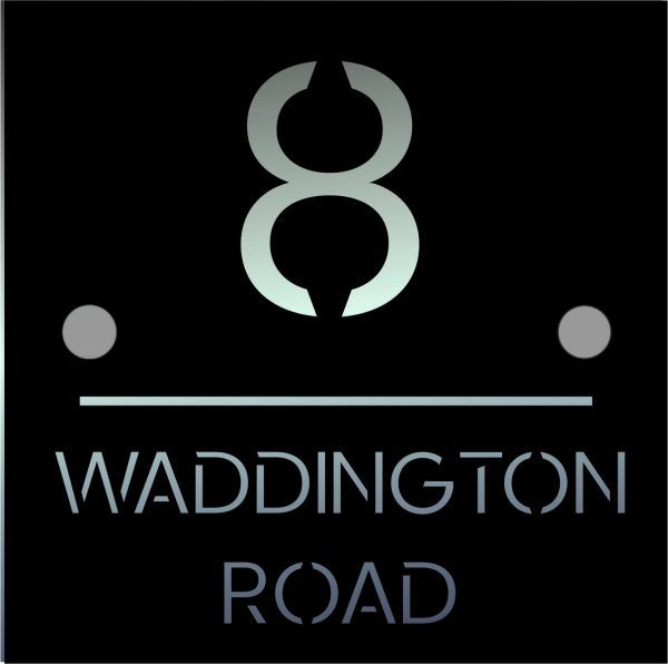 House Sign Square Laser Cut Personalised, Custom House Names and Numbers 150x150mm, Modern Address Plaque - Image 3