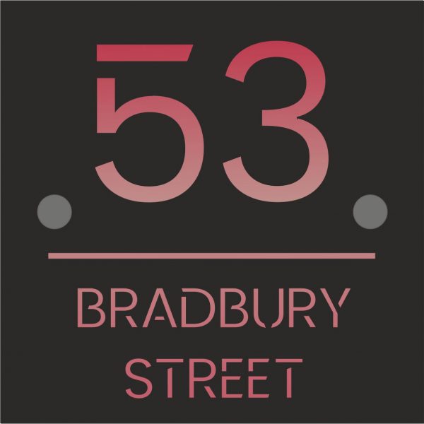 House Sign Square Laser Cut Personalised, Custom House Names and Numbers 180x180mm, Modern Address Plaque - Image 2
