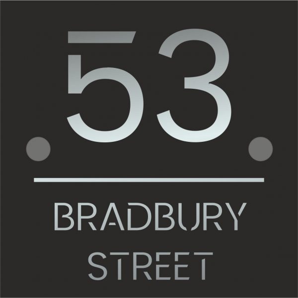 House Sign Square Laser Cut Personalised, Custom House Names and Numbers 180x180mm, Modern Address Plaque