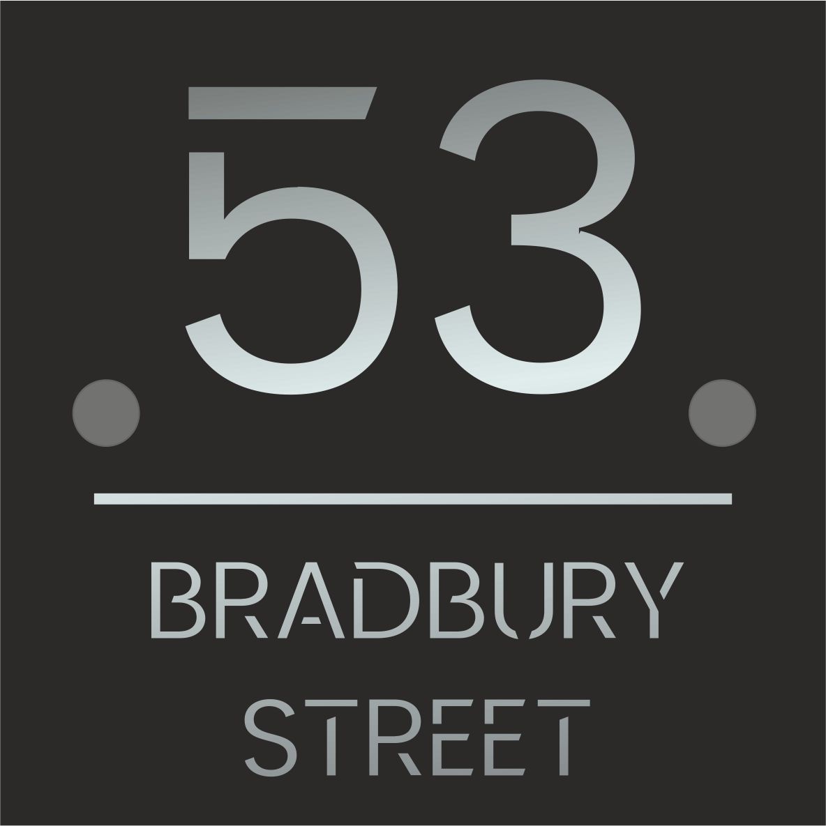 House Sign Square Laser Cut Personalised, Custom House Names and Numbers 180x180mm, Modern Address Plaque