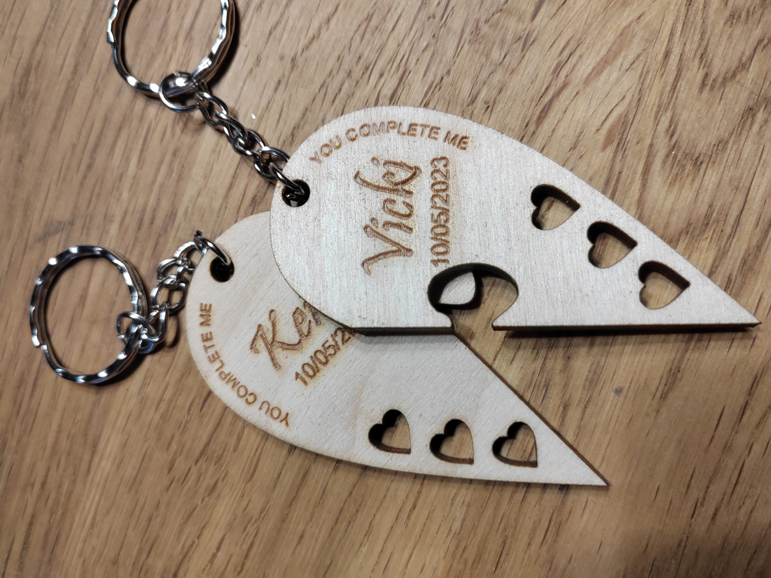 Heart Jigsaw Keyring Personalised, Set of 2 Keyrings, Valentine's Present, Wedding, Birthday - Image 4