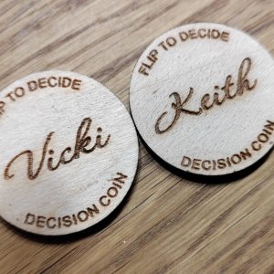 Decision Coin With Names, Valentine's Present, Wedding, Birthday, Engagement