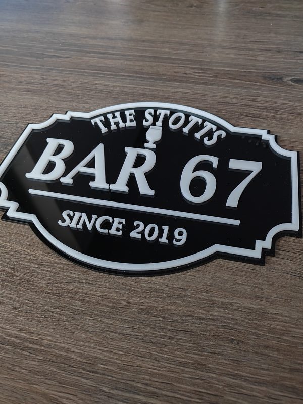 Bar Sign 3D Plaque, Man Shed Sign, Personalised Pub Shed Sign, Man Cave