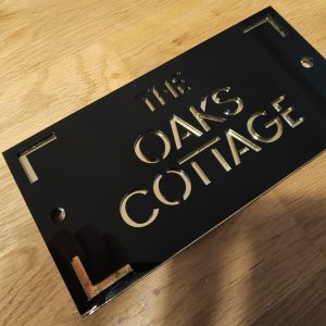 House Name Sign Laser Cut Personalised, Custom House Names and Numbers 300x150mm, Modern Address Plaque