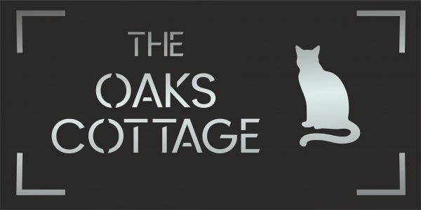 Cat House Sign Laser Cut Personalised, Custom House Names and Numbers 300x150mm, Modern Address Plaque