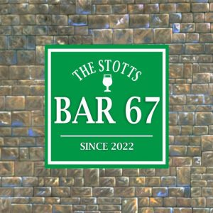 Bar Sign 3D Square, Man Shed Sign, Personalised Pub Shed Sign, Man Cave, Street Sign