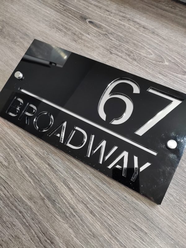 House Sign Laser Cut Personalised, Custom House Names and Numbers, Modern Address Plaque