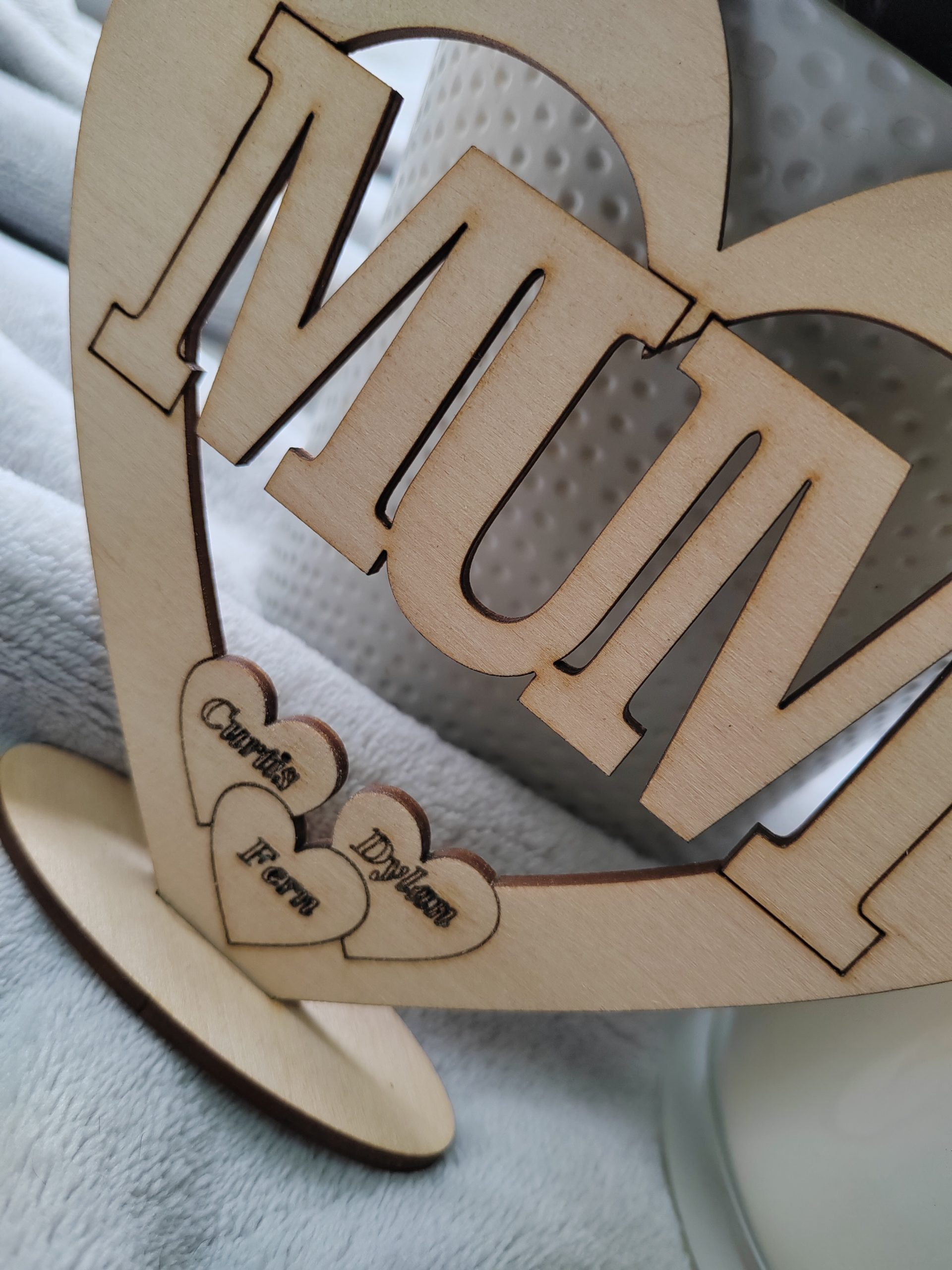 Mother's Day Sign, Mum Birthday Plaque, Freestanding Mum Wooden Gift - Image 3